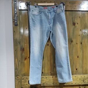Guess Light Blue Men's Jeans 40x32 Medium Rise Tapered